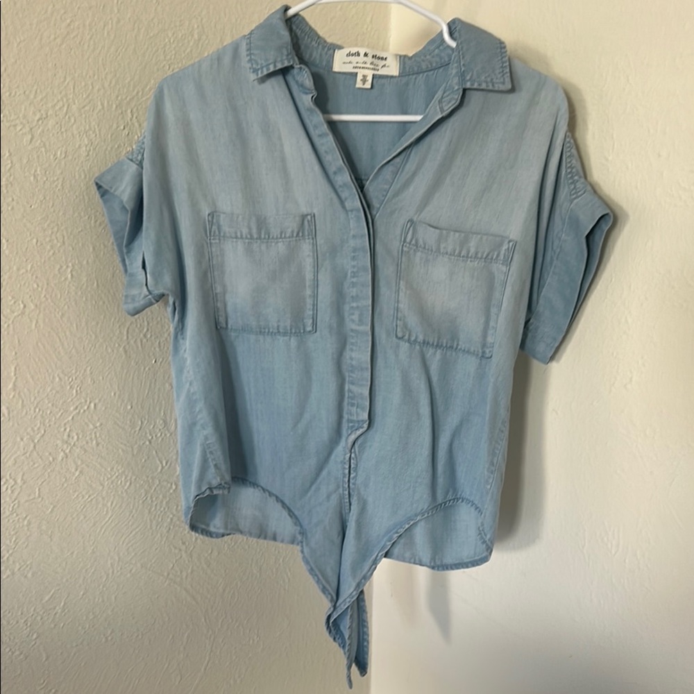 Anthropologie Cloth & Stone Sky Blue Blouse